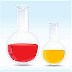iiiustration of colored chemical in flask