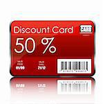 illustration of discount card on white background