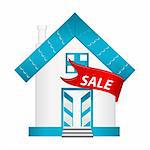 illustration of home for sale on white background