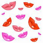 illustration of lady lips on white background