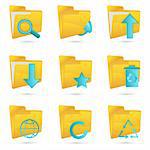 illustration of different folders icon on white background
