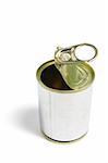 Tin Can on Isolated White Background