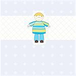 Baby boy arrival announcement card for you.Vector illustration