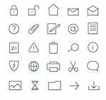 Vector set of elegant simple icons for common computer functions