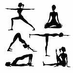 Yoga silhouette isolated , vector illustration