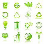 illustration of recycle icons on white background