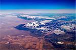 Snow Mountain Aerial View. Photo taken from airplane near Phoenix, Arizona.