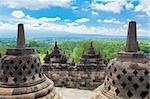 Stupas at Borobudur temple. Central Java. Indonesia