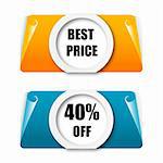 illustration of discount tags on white background