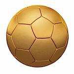 soccer ball made of gold and silver. isolated on white.