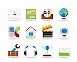 Mobile phone and computer icons - vector icon set