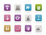 Garden and gardening tools icons - vector icon set