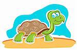 illustration of happy tortoise on white background