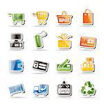 Simple Online Shop icons - Vector Icon Set