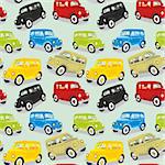fully editable vector illustration seamless pattern isolated old cars
