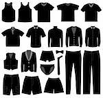 A big set of male clothing and apparel.