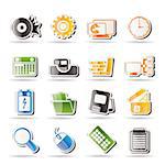 Computer, mobile phone and Internet Vector Icon Set