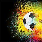 Colorful abstract background with a soccer ball. EPS 8 vector file included