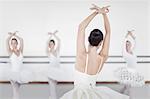 Ballet dancers posing in studio