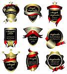 Vector set of luxury golden labels for your brand with copy space for text