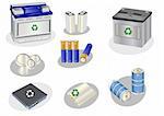 Vector illustration of different kind of batteries