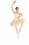 Ballerina training over white background