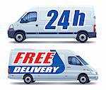 White commercial vehicle - delivery van - free delivery