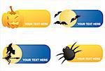 set of 4 halloween banners