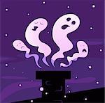 Vector illustration of halloween ghosts.