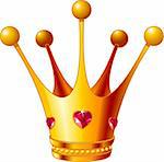 Beautiful illustration of a gold Princess crown