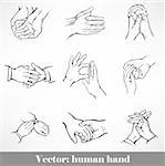 set of handshake. Vector illustration