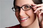 Beautiful smiling woman wearing glasses