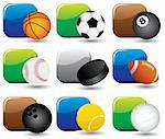 vector set of sport balls