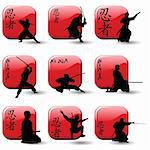 vector set of ninjas