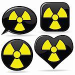 vector set of radioactivity signs