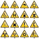 vector collection of warning signs