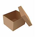 Realistic illustration isolated open box of white background - vector