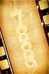 Close up of vintage movie film strip