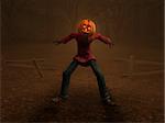 3d illustration of a Halloween pumpkin man