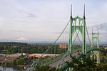 Mount St. Helens and St. John's Bridge over Willamette River