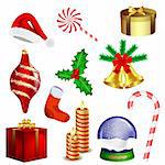 Collection of highly detailed christmas vector illustrations