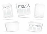 Set of newspapers isolated on the white background