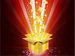 Vector - Christmas Golden Gift Box with Stars