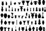 big collection of vase silhouette - vector