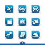 Set of nine travel web icons from series