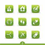 Set of nine ecology web icons from series