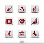 Set of nine medical web icons from series