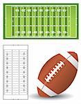 American football, field and outline set