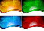 Set of bright abstract backgrounds with circle texture (eps 10)