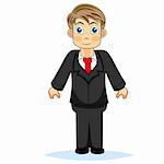 vector illustration of a cute boy businessman . No gradient